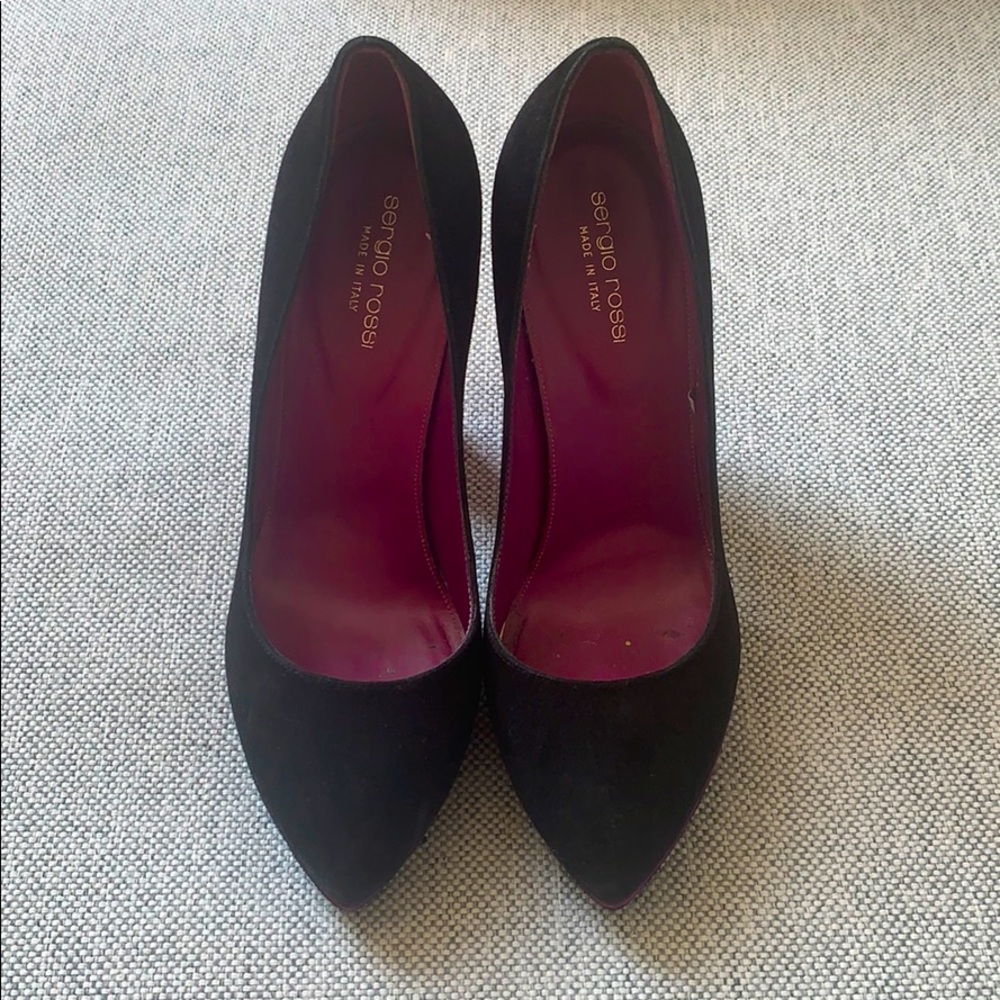 Sergio rossi black purple heels